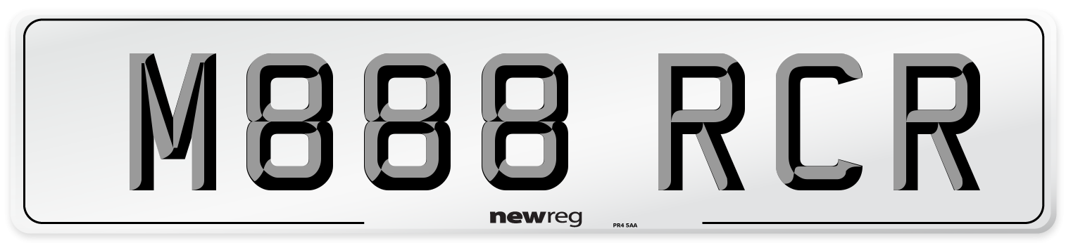 M888 RCR Number Plate from New Reg